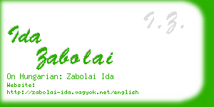 ida zabolai business card